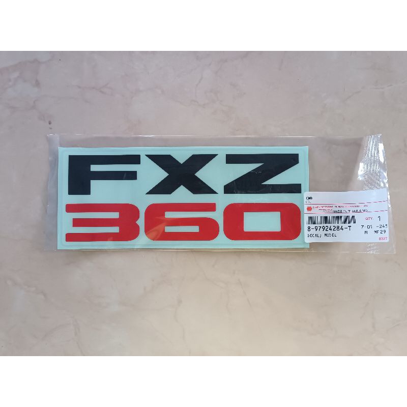 สติกเกอร์FXZ360ติดแผงหน้าซ้าย ติดข้างประตูซ้าย,ขวา ISUZU แท้100% ราคาต่อ1ชิ้น