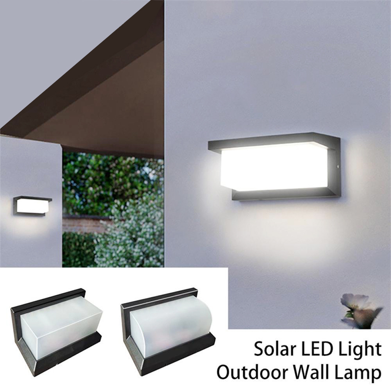 【การจัดส่งไทย】LED ไฟโซล่าเซลล์ โคมไฟติดผนัง พลังงานแสงอาทิตย์ Solar light สำหรับกลางแจ้ง โคมไฟติดผนังภายนอก white light