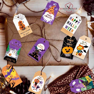 ป้ายแท็ก Halloween 20 ชิ้น พร้อมเชือก / Halloween Gift tag ป้ายตกแต่งกล่อง