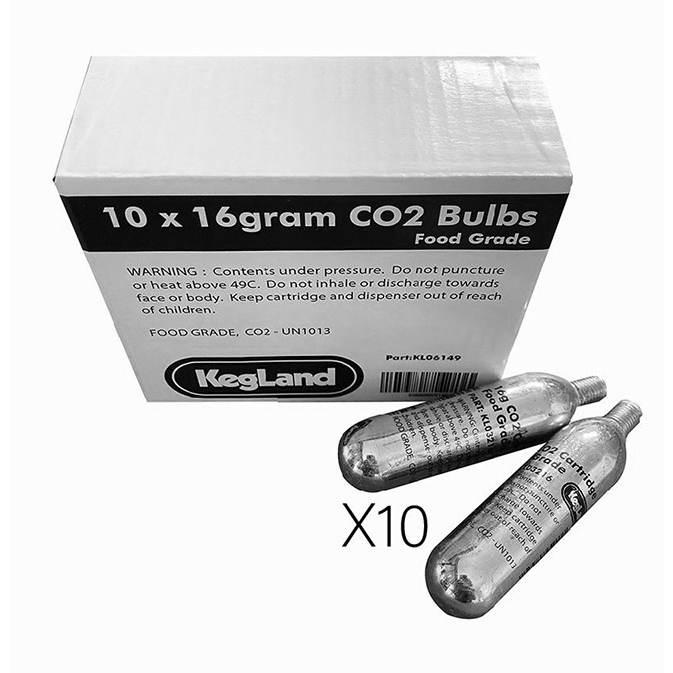 KegLand 16g CO2 Cartridge Beverage Grade 10pcs per pack