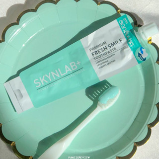 1ชิ้น【สีเขียว】Skynlab ยาสีฟัน【ลดกลิ่นปาก สูตรอ่อนโยน】Premium Fresh Smile Toothpaste Skynlab 12g