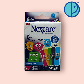 3M Nexcare Bandages Happy Kids 20Pcs./Pack - 3เอ็ม เน็กซ์แคร์ พลาสเตอร์เยื่อกระดาษ ลายมอนสเตอร์ 20ชิ้น/กล่อง