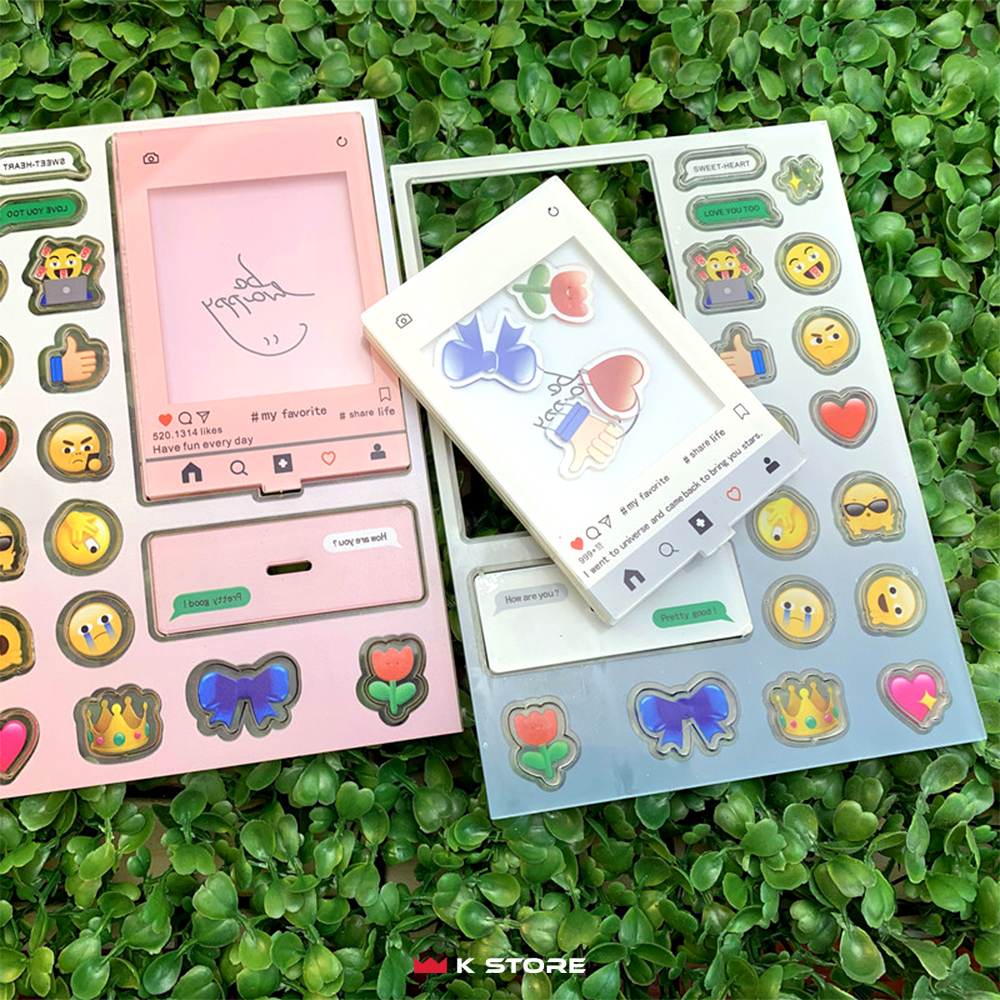 กรอบรูปใสอะคริลิค ป้ายอะคริลิคตั้งโต๊ะ ขนาด3นิ้ว EMOJIFRAME โชว์รูปหรือการ์ดศิลปิน พร้อมอิโมจิตกแต่ง - รูปที่ 6