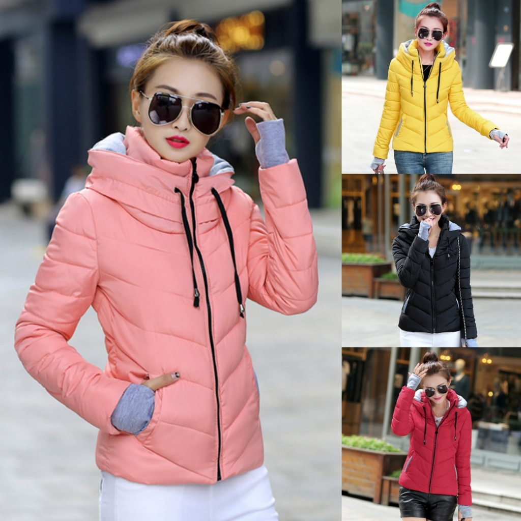 พร้อมส่ง เสื้อโค้ทกันหนาวใส่ติดลบ-10 กันลมกันหิมะ ทรงสลิม มีฮู้ด -12236