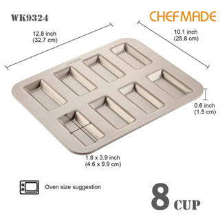 Chefmade Financier 8 หลุม non stick 32.7*25.8*1.5 cm WK9324