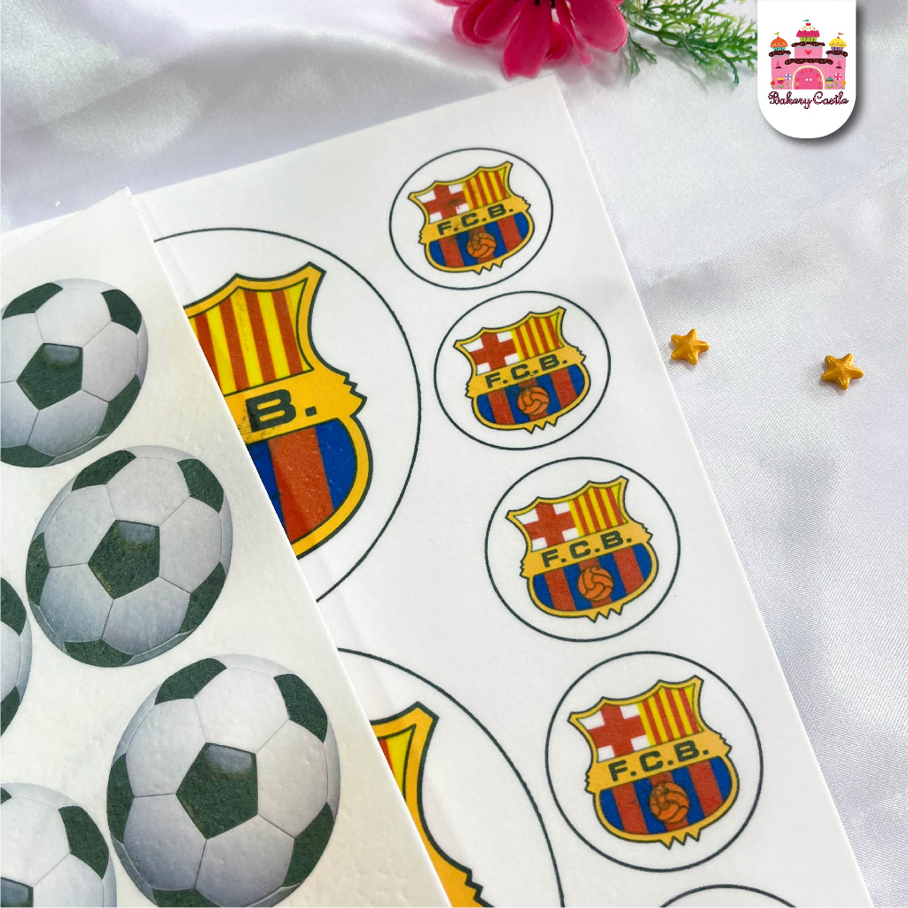 แผ่นเวเฟอร์ตกแต่งเค้ก Wafer Sheet ลายฟุตบอล สีสวย ไม่ทึบ คมชัด - รูปที่ 5