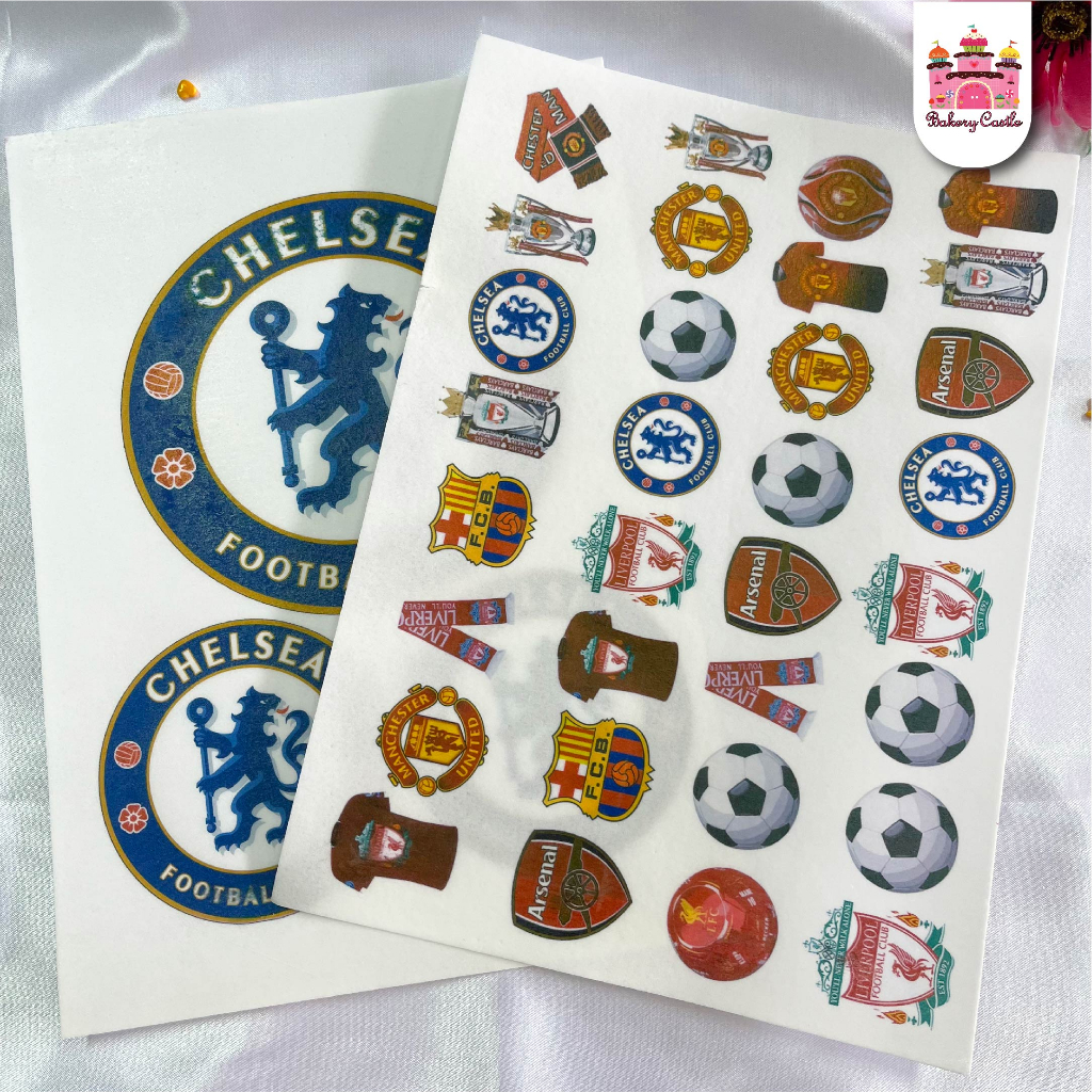 แผ่นเวเฟอร์ตกแต่งเค้ก Wafer Sheet ลายฟุตบอล สีสวย ไม่ทึบ คมชัด - รูปที่ 2