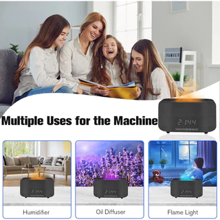 Flame Humidifier เครื่องอโรม่า & ลำโพง & นาฬิกา ความจุ 400ml เครื่องพ่นไอน้ำ ทำความชื้นในอากาศ สปา Aroma Driffuser