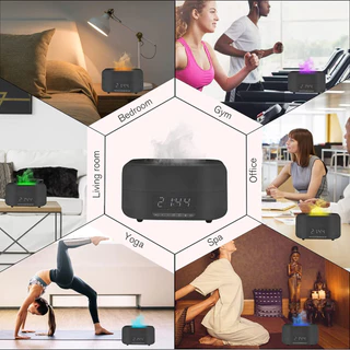 Flame Humidifier เครื่องอโรม่า & ลำโพง & นาฬิกา ความจุ 400ml เครื่องพ่นไอน้ำ ทำความชื้นในอากาศ สปา Aroma Driffuser