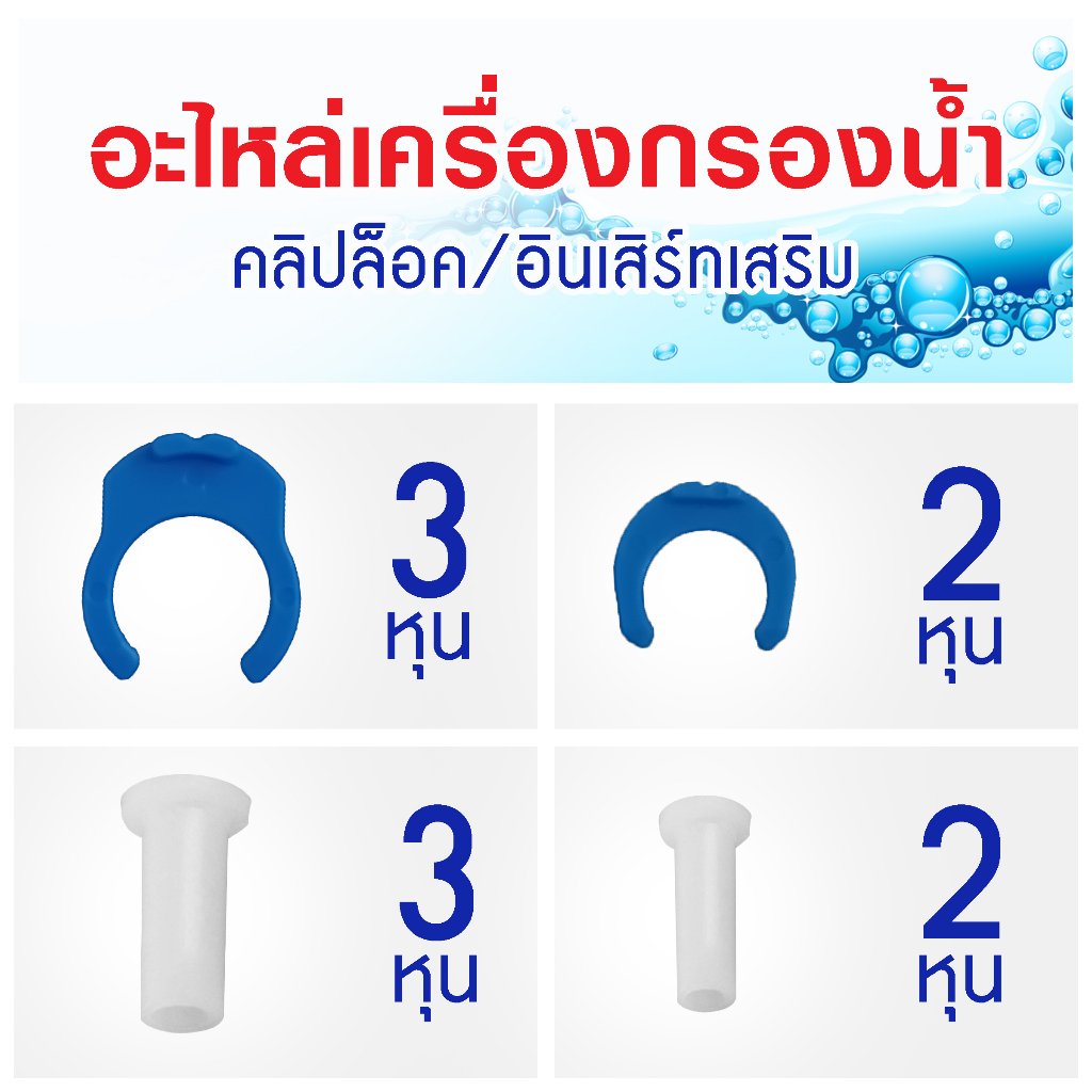 อะไหล่เครื่องกรองน้ำ อินเสิร์ทเสริม คลิ๊ปข้อต่อ 2 หุน 3 หุน ข้อต่อเครื่องกรองน้ำ insert tube เครื่องกรองน้ำ ข้อต่อ