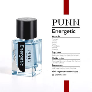 PUNN, Energetic น้ำหอมผู้ชายและผู้หญิง (EDP ขนาด 30 ml) ความสดชื่น ที่ไร้ความกังวล ปลุกเอนเนอร์จีในตัวคุณ