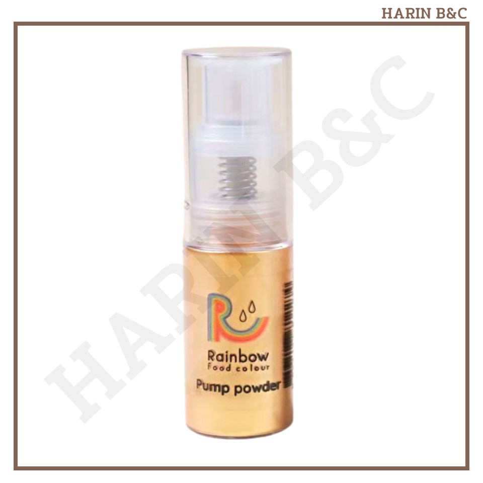 ผงกลิตเตอร์ ตกแต่งอาหาร และขนม สเปรย์ผงสีทอง สำหรับแต่งขนม Rainbow Food Grade Gold Pump Powder