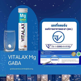 VITALAX Mg GABA + L – theanine + B complex + Chamomile Extract วิตามินเม็ดฟู่กลิ่นองุ่นธรรมชาติ ลดความเครียดสะสม