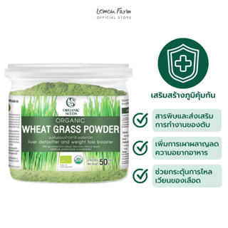 ผงต้นอ่อนข้าวสาลีออร์แกนิค Organic Wheat Grass Powder 50 g Organic Seeds