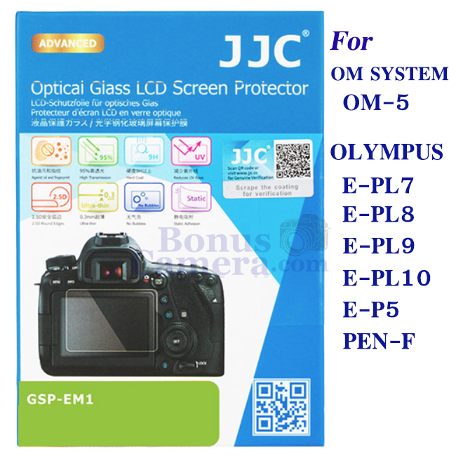 GSP-EM1 กระจกกันรอยจอแบบแข็งสำหรับกล้อง OM SYSTEM OM-5,Olympus E-PL7,E-PL8,E-PL10,E-P5,PEN-F LCD Scr