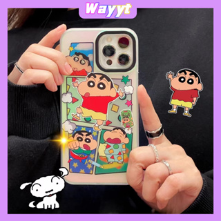 💖จัดส่ง24ชม💖iPhone 14 13 12 11 Pro Max เคส for เคสไอโฟน11 แฟชั่น บางเบาพกพาง่าย น่ารัก การ์ตูน เครยอนชินจัง เลเซอร์ Case