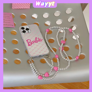 💖จัดส่ง24ชม💖iPhone 14 13 12 11 Pro Max เคส for เคสไอโฟน11 น่ารัก บางเบาพกพาง่าย แฟชั่น Barbie การ์ตูน โซ่มุก Case