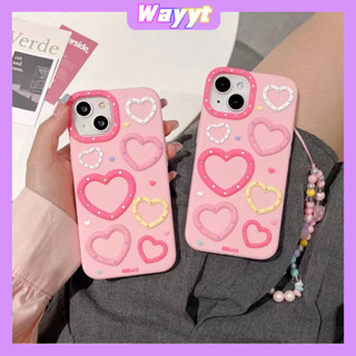 💖จัดส่ง24ชม💖iPhone 14 13 12 11 Pro Max เคส for เคสไอโฟน11 บางเบาพกพาง่าย แฟชั่น รูปหัวใจ วัสดุซิลิโคน โซ่มุก Case