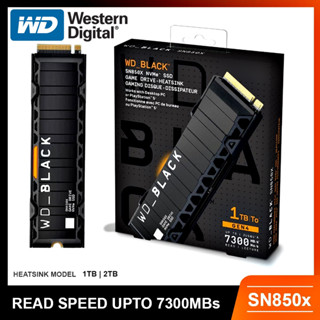 1 TB / 2TB SSD (เอสเอสดี) WD BLACK SN850X WITH HEATSINK - PCIe 4/NVMe M.2 2280 (WDS100T2XHE)(WDS200T2XHE)