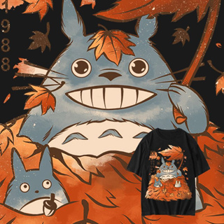 เสื้อยืดอนิเมะ My Neighbor Totoro ผ้าฝ้ายพิมพ์ลายเทรนด์น่ารัก