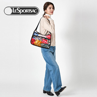 กระเป๋าสะพายข้าง มือสองแบรนด์ Lesportsac Flower crossbody Bag crossbody bag งานผ้าลายดอกสวยสีสดหวาน กันน้ำ 100%