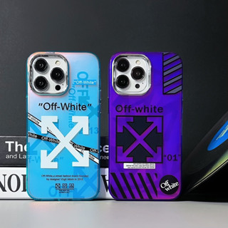 🎁ส่งของขวัญ🎁เคสไอโฟนเท่ๆ แฟชั่น เคสไอโฟน 14Pro max OFF-white เคส for iPhone 13Pro max 12 14 11 เคสไอโฟนคู่ 13 12Pro case