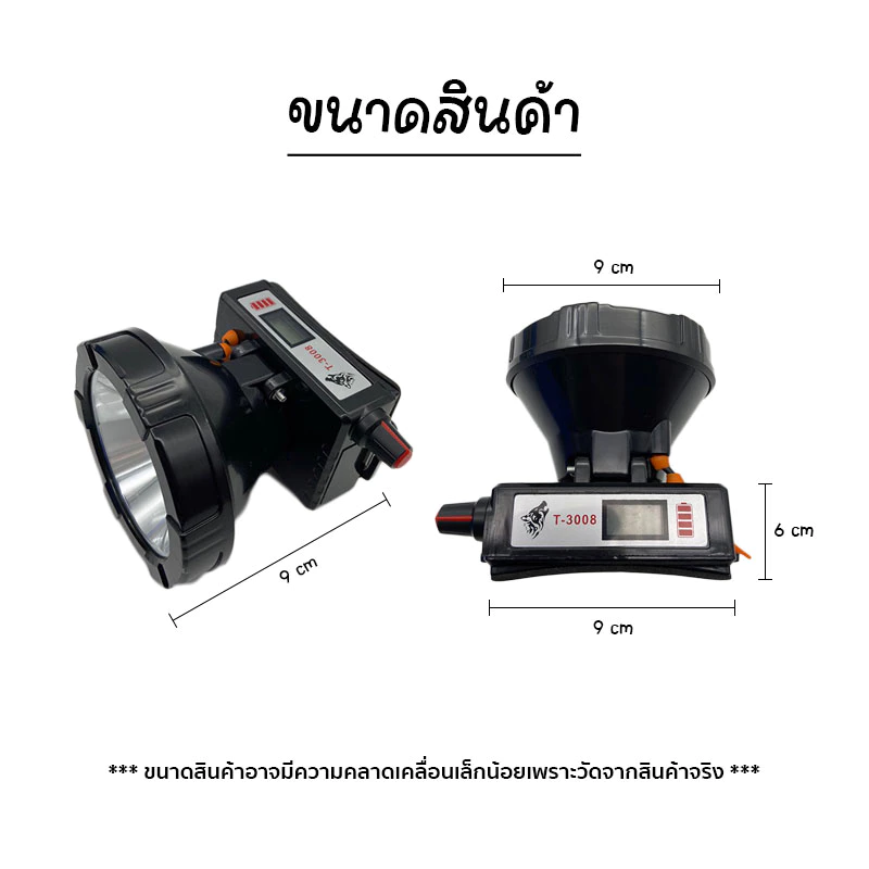 ไฟส่องกบ ไฟฉายคาดหัว ไฟส่องทาง ไฟฉายเดินป่า แคมป์ปิ้ง กันน้ำ ลุยฝน ชาร์จแบตได้ แบตอึด 8-10 ชั่วโมง thumbnail 10