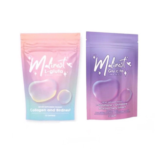 มาลิเนส แอลกลูต้าคอลลาเจน Malinest L-Gluta 1 ซอง 15 แคปซูล&amp;มาลิเนสกลูซีต้า Malinest Glu C TA  15 เม็ด