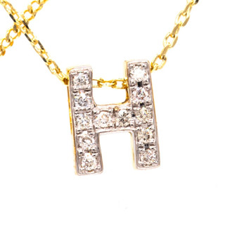 Happy Jewelry จี้เพชรแปลอักษรตัว H จี้เพชรแท้ ตัวเรือนทองแท้ 37.5% (9K) PD161