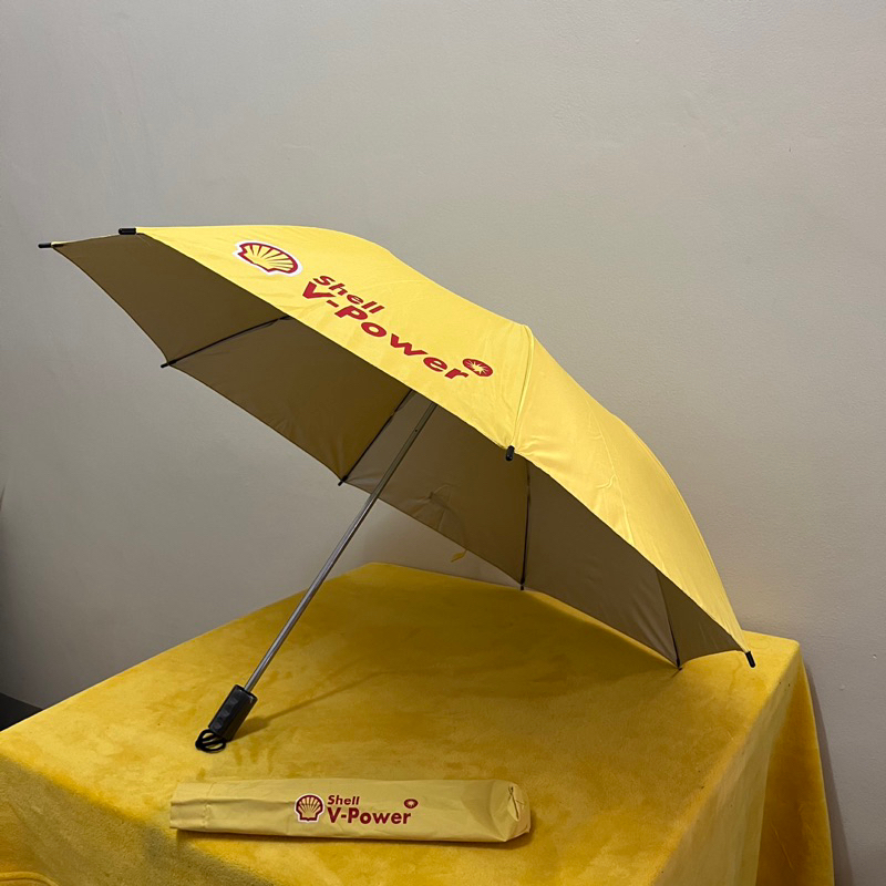 ร่ม Shell V Power สีเหลือง พับ 2 ตอน ร่มพับกัน uv ขนาด 21 นิ้ว