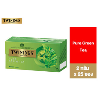 Twinings Pure Green Tea ทไวนิงส์ ชาเขียว เพียว กรีนที ชนิดซอง 2 กรัม แพ็ค 25 ซอง (สินค้าอยู่ระหว่างเปลี่ยน Package)