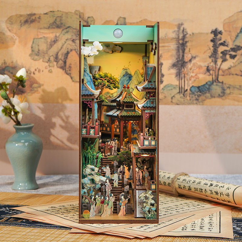 [ส่งด่วน กทม.] DIY Book Nook ที่กั้นหนังสือ Song Dynasty ของเล่น ของขวัญ ของแต่งบ้าน Tonecheer TQ118