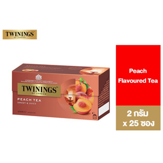 Twinings Peach Flavoured Tea ทไวนิงส์ ชาแต่งกลิ่น รสพีช ชนิดซอง 2 กรัม แพ็ค 25 ซอง