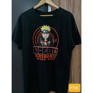 เสื้อยืดสีดำ NARUTO ( นารูโตะ ) ป้ายปั้มคอ ( มือ 2)