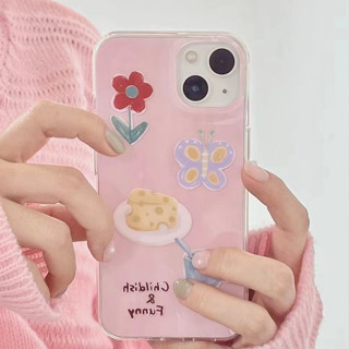 💕จัดส่งภายใน24ชั่วโม💕For iPhone 11 12 13 14 pro max case เคสไอโฟน 11 iphone 13 ดอกไม้ เคสป้องกันการตก soft case