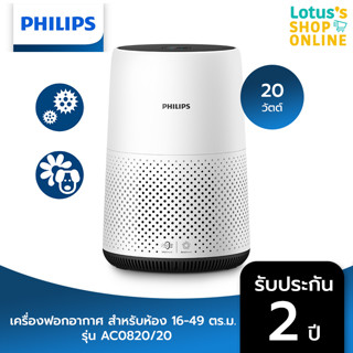 PHILIPS ฟิลิปส์ เครื่องฟอกอากาศ สำหรับห้อง 16-49 ตร.ม. รุ่น AC0820/20 สีขาว