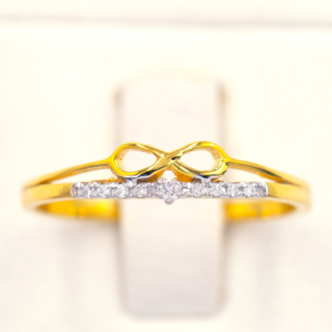 Happy Jewelry แหวนอินฟิก้านคู่ แถว แหวนเพชร แหวนทองเพชรแท้ ทองแท้ 37.5% (9K) ME036