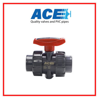 ACE บอลวาล์ว ยูเนี่ยน สวมท่อสีฟ้าทากาว ขนาด 1 1/2" - 2 1/2" VD02 PVC TRUE UNION BALL VALVE