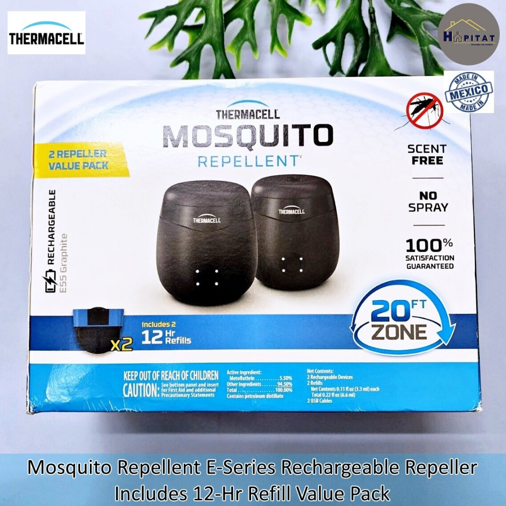 {Thermacell®} Mosquito Repellent Rechargeable Repeller Refill Value Pack เครื่องไล่ยุง แบบชาร์จไฟได้ 2 ชิ้น