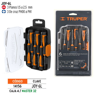 TRUPER ไขควงสำหรับซ่อมนาฬิกา6ชิ้น (JOY-6L) แกน 60x150mm.รุ่น 14156 ของแท้100%