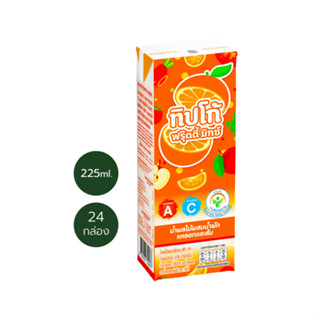 TIPCO Fruity Mix ฟรุ๊ตตี้มิกซ์ น้ำผลไม้ผสมน้ำผักแครอทและส้ม ขนาด 225 มล. x 24 กล่อง ยกลัง (1ลัง/24กล่อง)