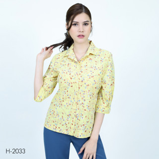 MIKIKO Shirt MI-H2033 โคโม่ ปริ้นท์ แขนยาว IGPU23-4