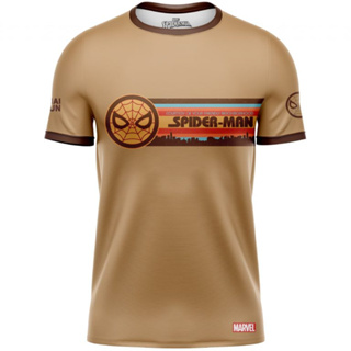 [ THRUNSEP1 ลด60บาท ]  Thairun(ไทยรัน) เสื้อออกกำลังกายสำหรับใส่วิ่ง Marvel Spider Man Brown ลิขสิทธิ์แท้