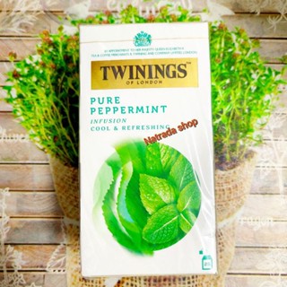 Twinings Pure Peppermint 100% ทไวนิ่งส์ ชาเป็ปเปอร์มินต์ 100% บรรจุ25ซอง