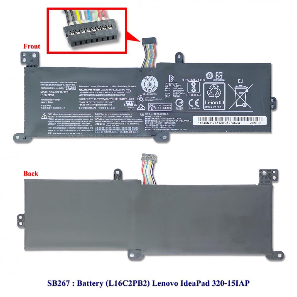 Battery Notebook ( แบตเตอรี่เโน๊ตบุ๊ค )  Lenovo IdeaPad 330-15AST สินค้ามีประกัน 6 เดือน