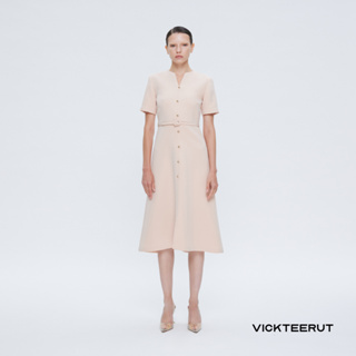 VICKTEERUT Re-Edition Short Sleeve Flare Midi Dress เดรส แขนสั้น ทรงบาน