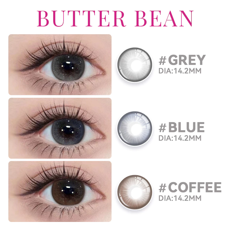MIDROO Buttered Bean คอนแทคเลนส์บิ๊กอาย -1.00~-8.00 14.2mm