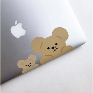 (พร้อมส่ง🧸) Bear crooked sticker macbook สติ๊กเกอร์ สติ๊กเกอร์ไดคัท