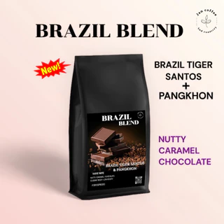 Jan coffee roastery Brazil Blend (Thai+Brazil tiger santos Medium-Dark Roast) เมล็ดกาแฟ บราซิล+ไทย