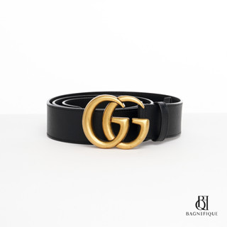 GUCCI BELT 4 CM 95 BLACK GHW